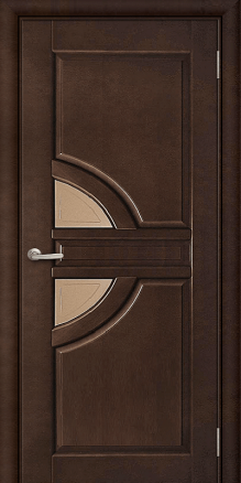 Дверь из массива Евро Дуб Стекло Сатинат бронза - фото 1